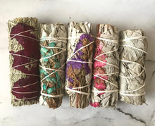 Load image into Gallery viewer, Mini Sage Floral Wrapped Smudge Bundle - Shaun Leon Beauty